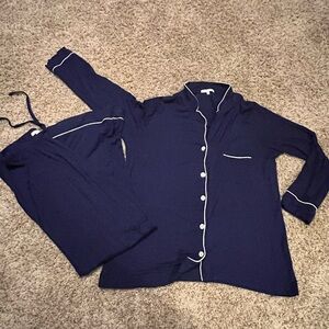 Love & Lore Piped Navy Pajama Set